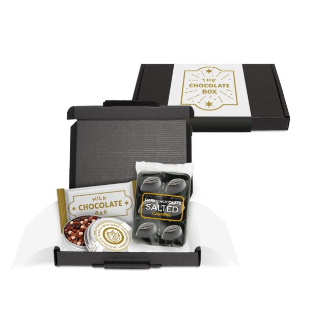 Gift Boxes – Mini Black Postal Box – Chocolate Edition